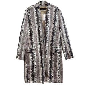 New Blank NYC Anthropologie Snake Charmer Faux Suede Brown Coat Jacket Size XS